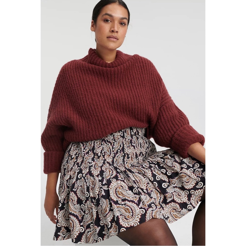 Anthropologie Pintuck Mini Skirt - NWT - SZ XL - Picture 1 of 14